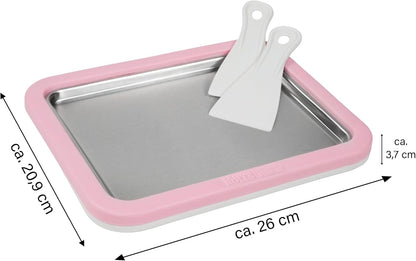 Ice Cream Rolls Maker mit Edelstahlplatte, Rosa