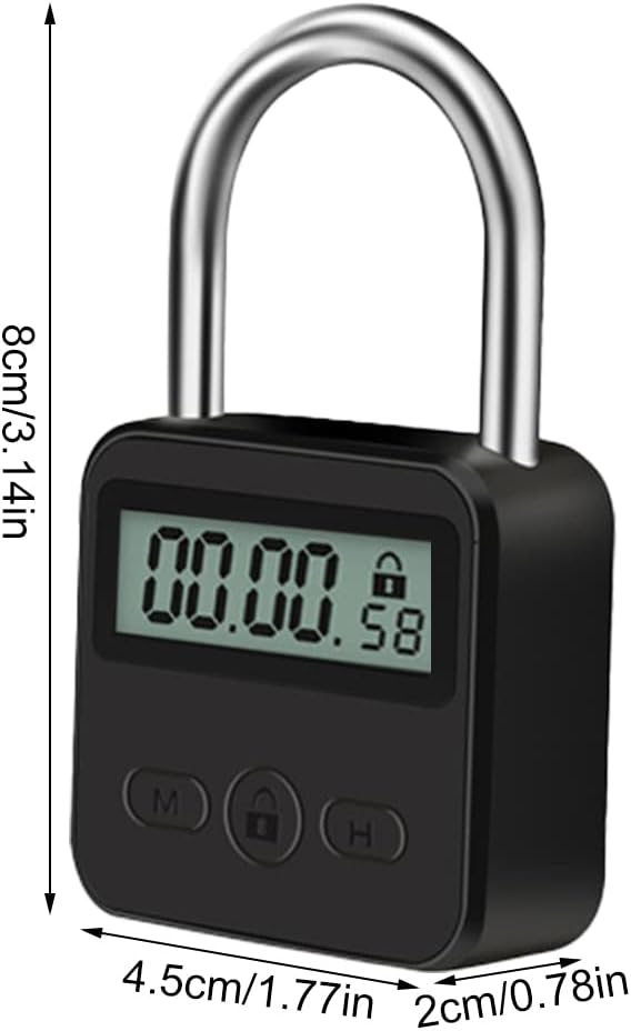 Digitales Zeitschloss mit LCD-Display, 99h Timer, Schwarz