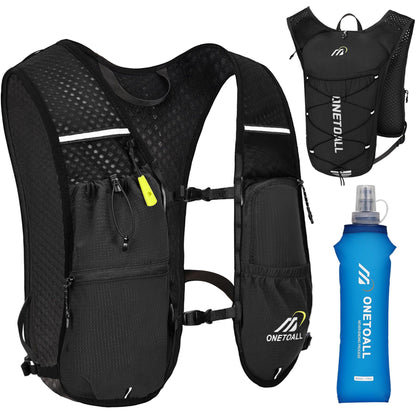 Laufweste mit Trinksystem, schwarz mit soft flask