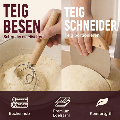 Brotbackset mit Gärkorb und Sauerteig Starterset