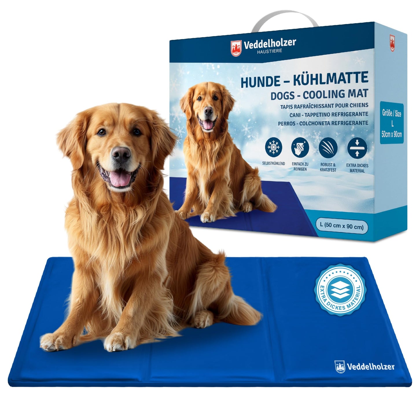 Selbstkühlende Hundematte, extra dick, M 50 x 65 cm