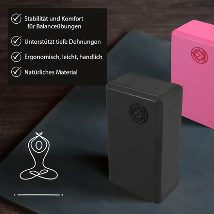 Yoga Block-Set, anthrazit 4 Stück