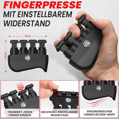 Handtrainer Set für Finger- und Unterarmtraining (5-teilig), Grau 5er Set
