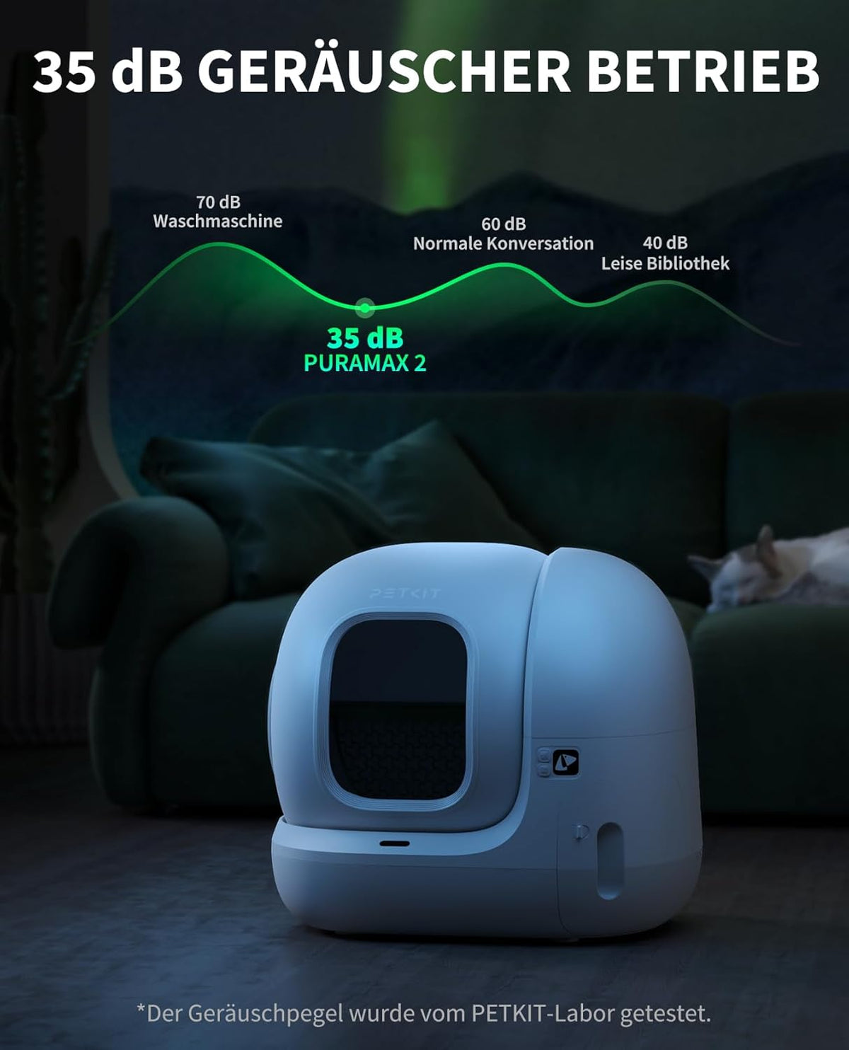 Pura Max 2 selbstreinigende Katzentoilette mit App-Steuerung, T4-2 Inklusive Deodorant-Spray