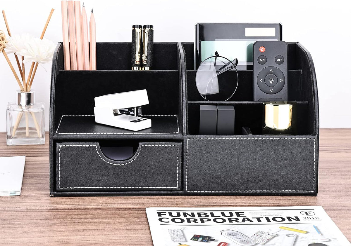 Schreibtisch Organizer mit 7 Fächern, Schwarz
