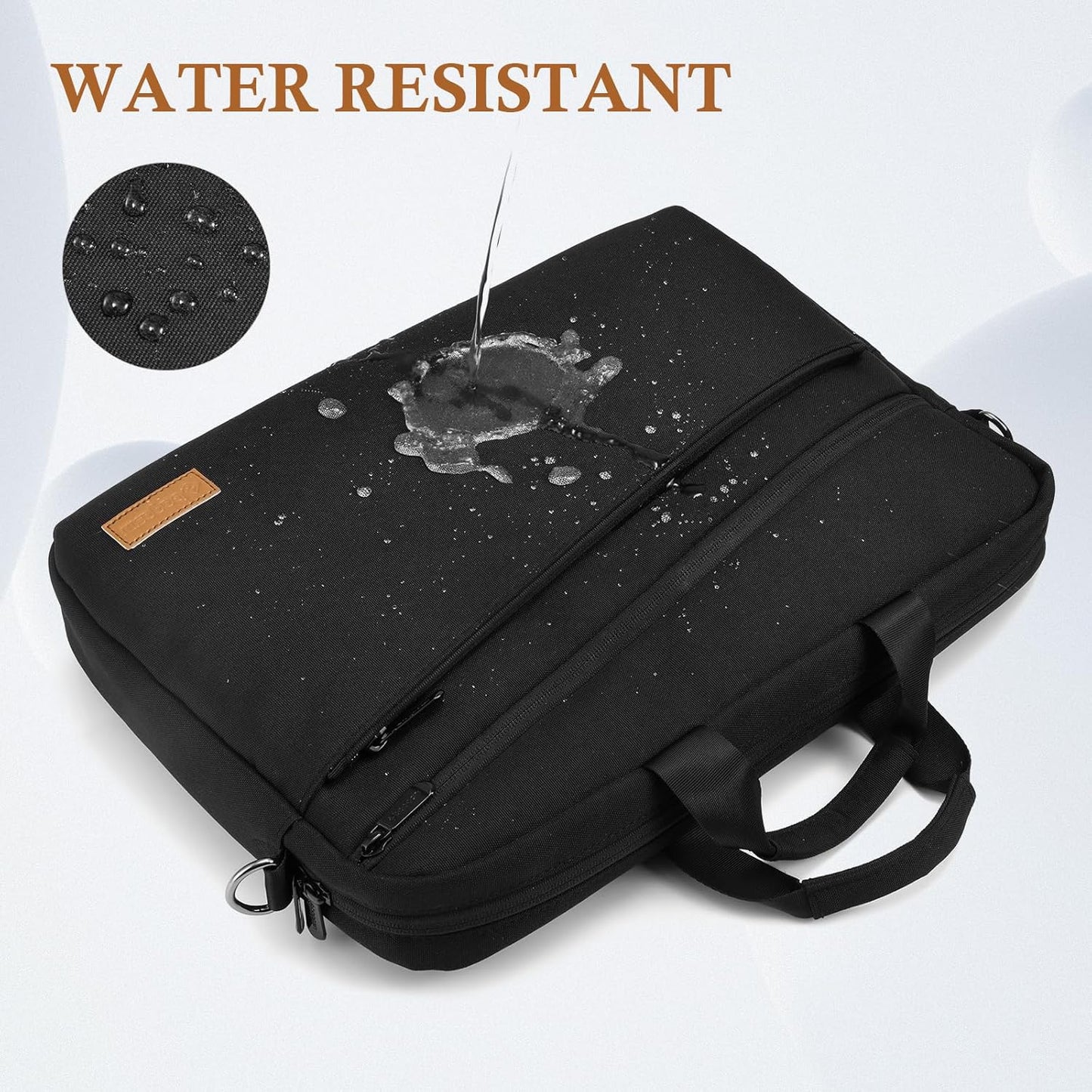 Erweiterbare Laptoptasche bis 16 Zoll, wasserdicht, Schwarz 15-16