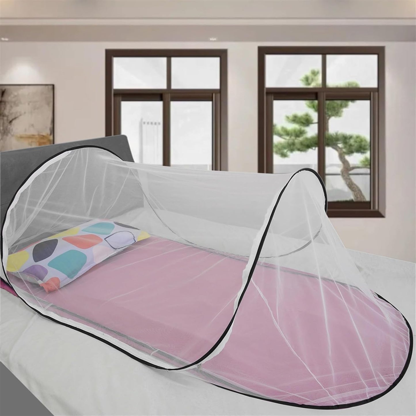 Ultraleichtes Pop-Up-Moskitonetz für Camping, 35*33cm Schwarz