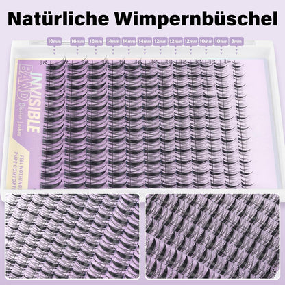 Lash Extension Set mit unsichtbarem Band (144 Stück)