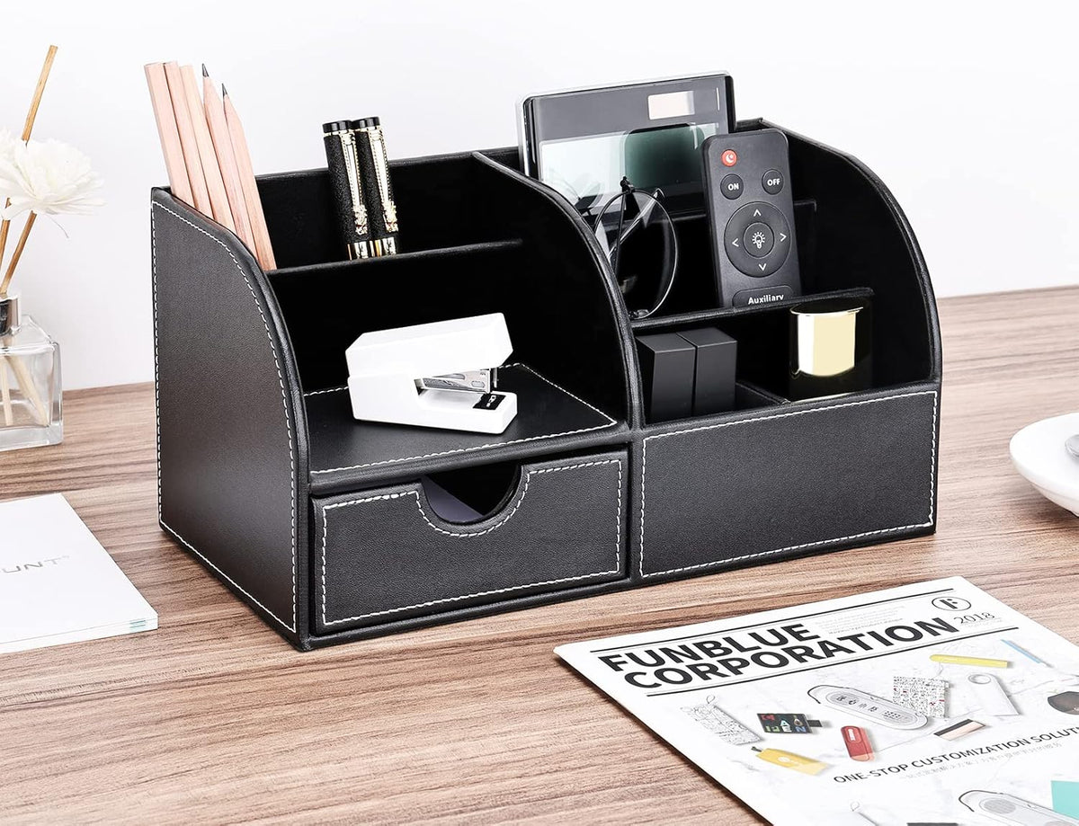 Schreibtisch Organizer mit 7 Fächern, Schwarz