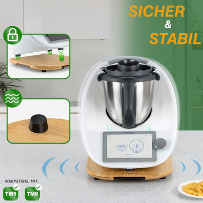 Gleitbrett für Thermomix TM6/TM5 mit Rollen, Bambus