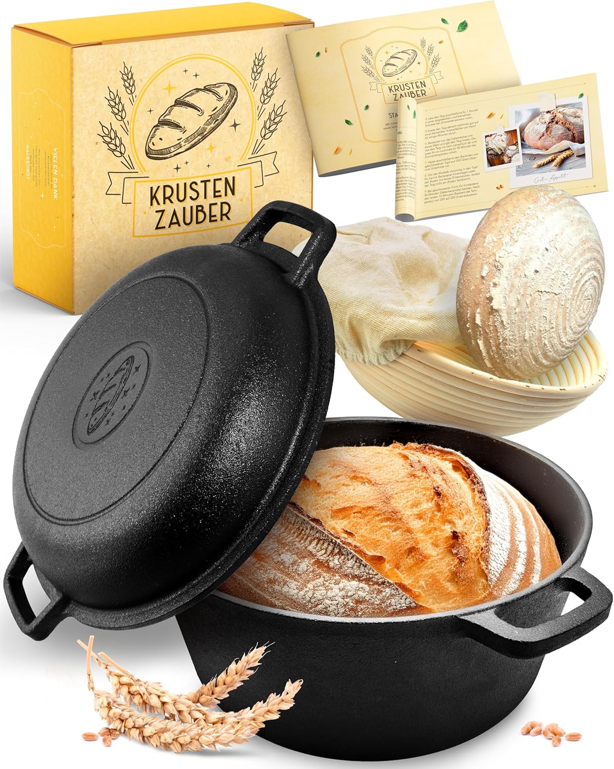 Gusseisen Brottopf mit Gärkorb, 4,7l