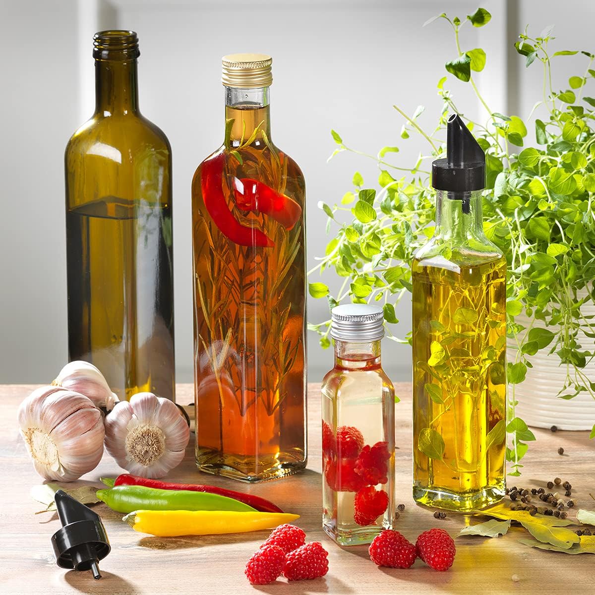 Glasflaschen-Set mit Schraubverschluss, 24 Stück, 24 Flaschen