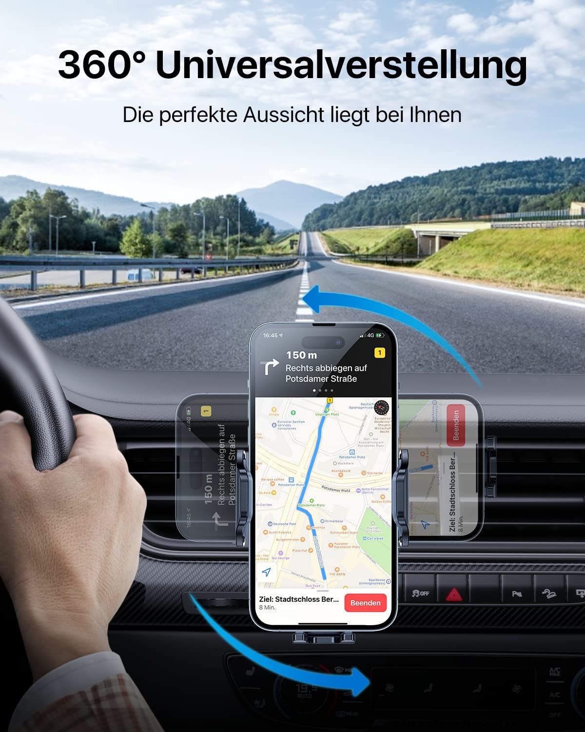 Handyhalterung, Kohlefaser Schwarz