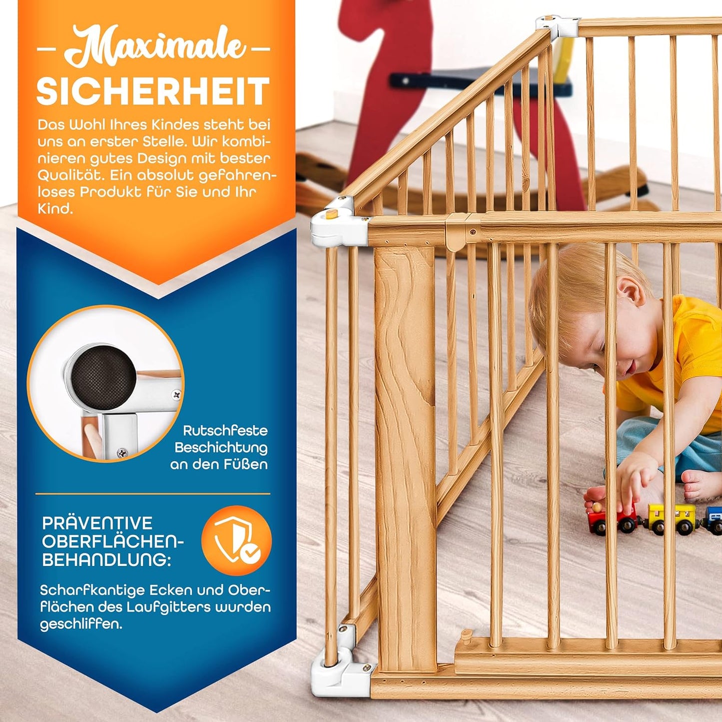 Laufgitter, Weiss / Natur