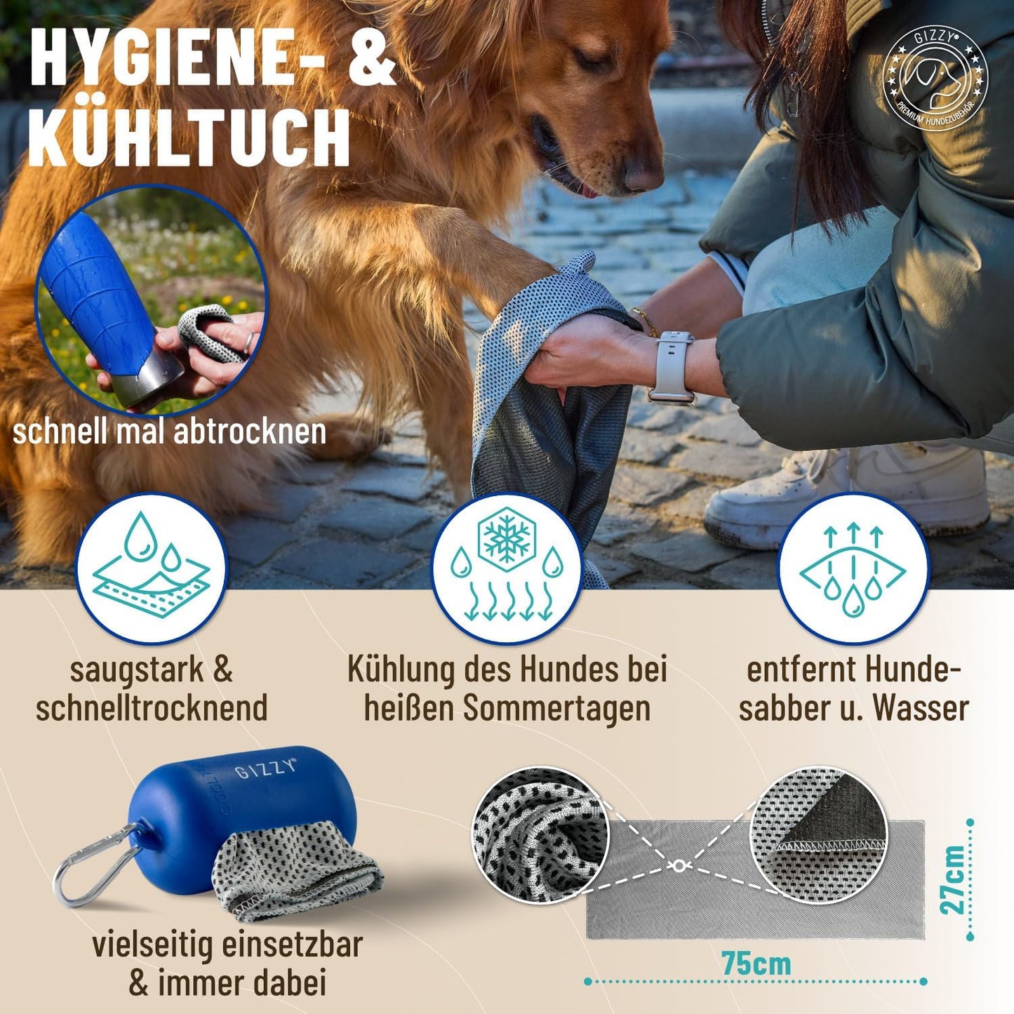 Trinkflasche für Hunde für unterwegs, Ozeanblau 800 ml