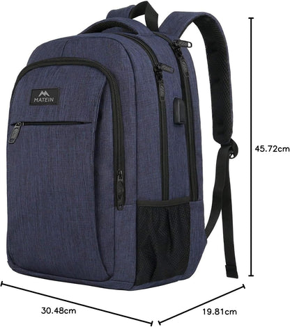 Laptoprucksack mit USB-Anschluss, 15,6 Zoll / Blau