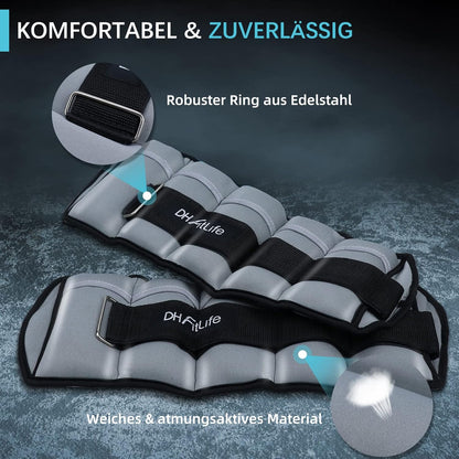 Verstellbare Fussgelenk-Gewichtsmanschetten 2er-Set, 4,5KG X 2