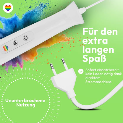 Magic Wand Massagestab mit Kabel & App-Steuerung, 20 Modi, Weiss