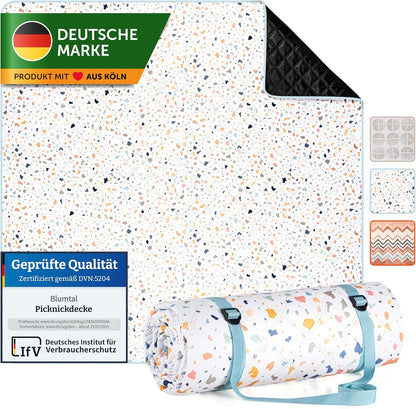 Wasserdichte Picknickdecke, Terrazzo Bunt 200 x 200 cm