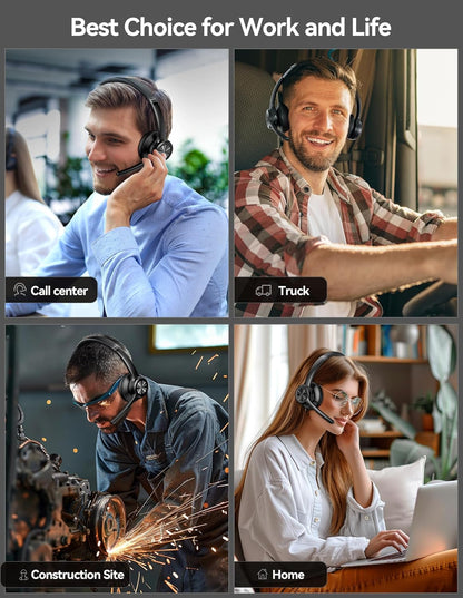 Bluetooth-Headset mit Mikrofon und Noise Cancelling, Modern Schwarz