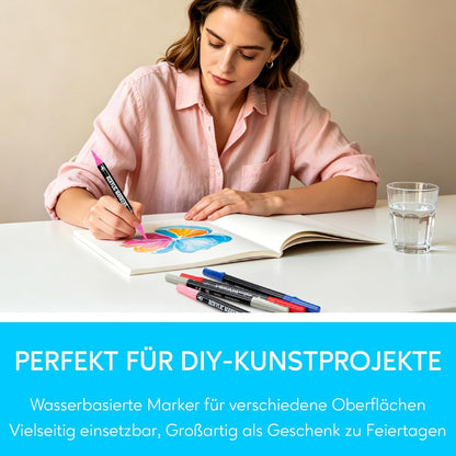 Acrylstifte Set mit Dual-Tip, 72-Farben