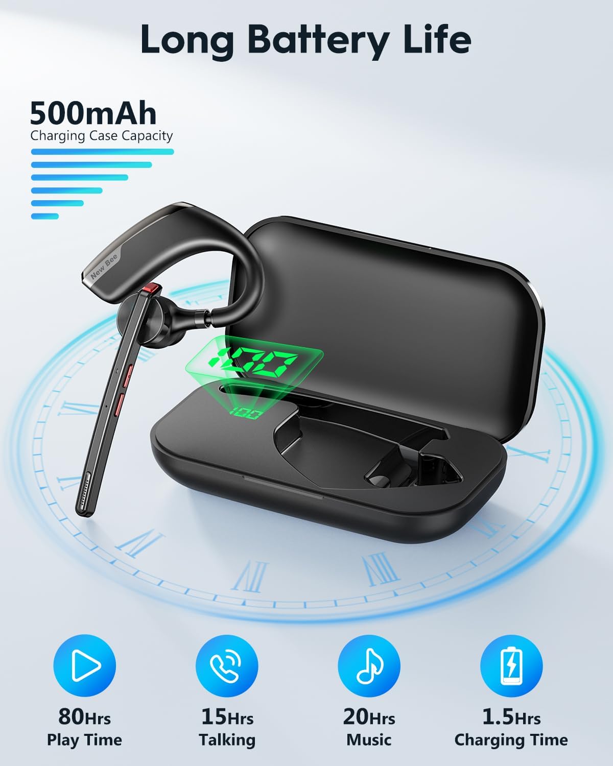 Bluetooth Headset, Schwarz