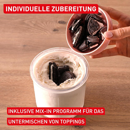 Dolci Eismaschine IG6038E0 mit 10 Programmen & Reinigungsfunktion, Eismaschine inkl. 3x Tritanschüssel