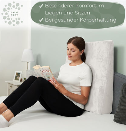 Keilkissen für Bett und Couch, Weiß 65 cm