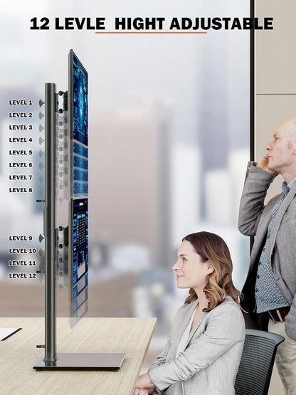 Vertikaler Dual Monitor Ständer für 13-34 Zoll Bildschirme, Schwarz