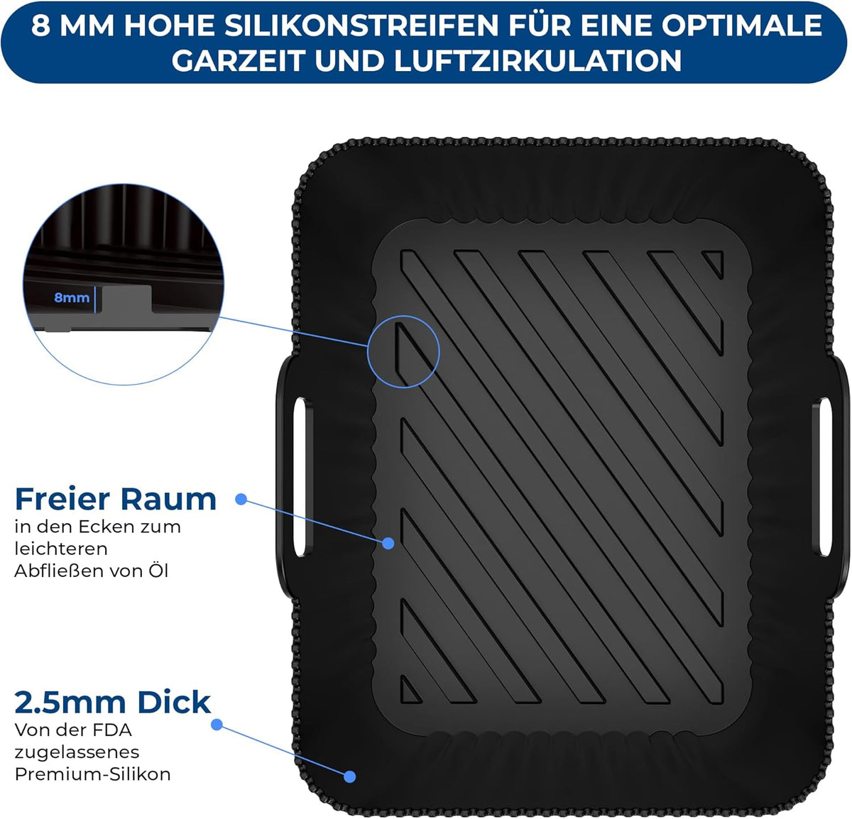 Silikonform und Grillrost für Airfryer, 9,5l Af400eu Silikonform & Grillrost