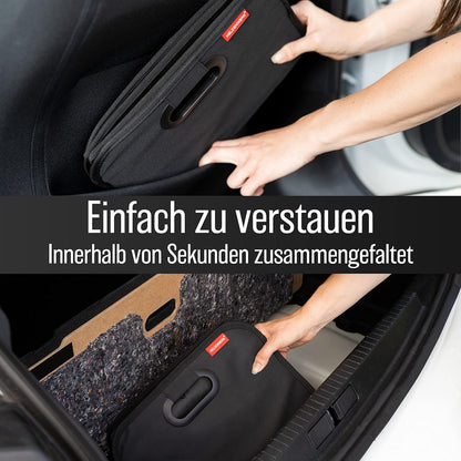 Faltbare Kofferraumtasche mit Anti-Rutsch-Klett, Schwarz
