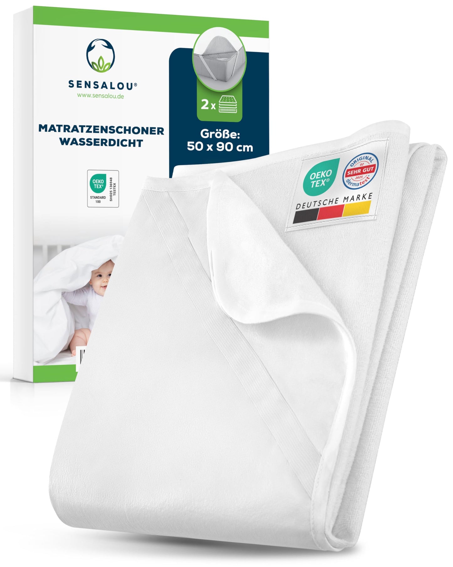 2er-Set Matratzenschoner für Babybett, 2 50 x 90 cm