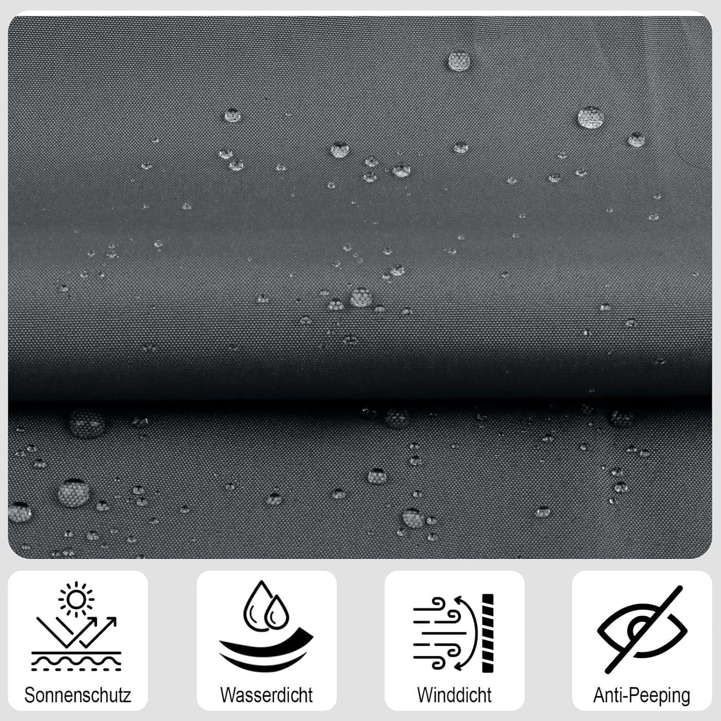 Balkon Sichtschutz UV- und wetterfest, 0.9x6m Anthrazit