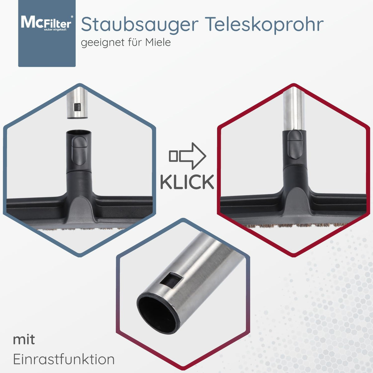 Teleskoprohr für Miele Blizzard CX1 PowerLine Staubsauger, 6: Teleskoprohr 5: Blizzard CX1 PowerLine