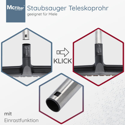 Teleskoprohr für Miele Blizzard CX1 PowerLine Staubsauger, 6: Teleskoprohr 5: Blizzard CX1 PowerLine