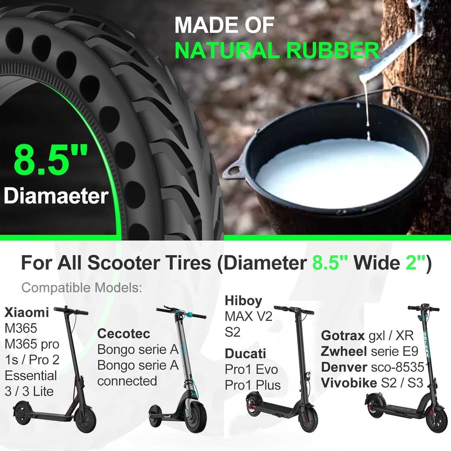 E-Scooter Solid Reifen, 2 PCS