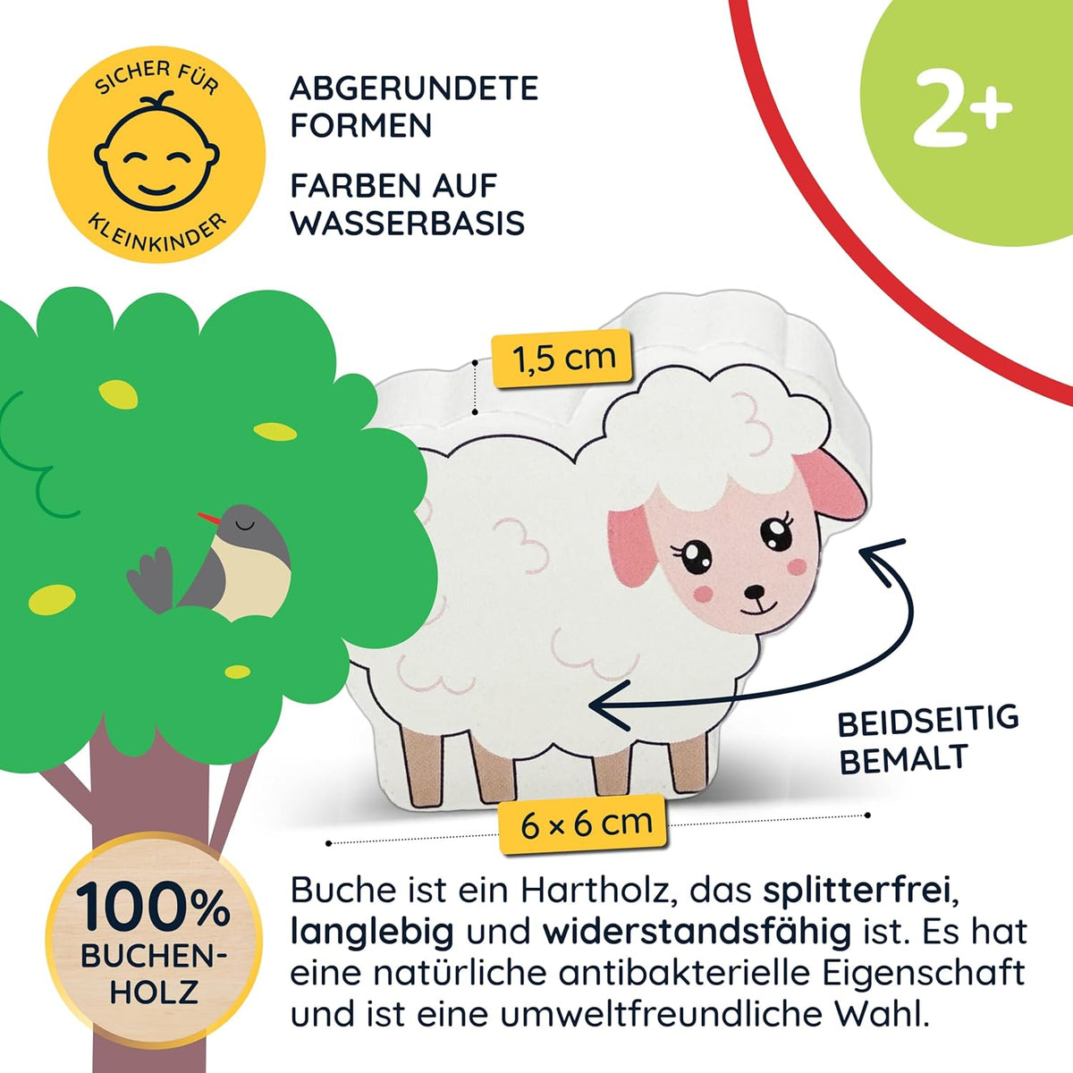 Fädelspiel Bauernhof mit Holzfiguren und Spielbrett