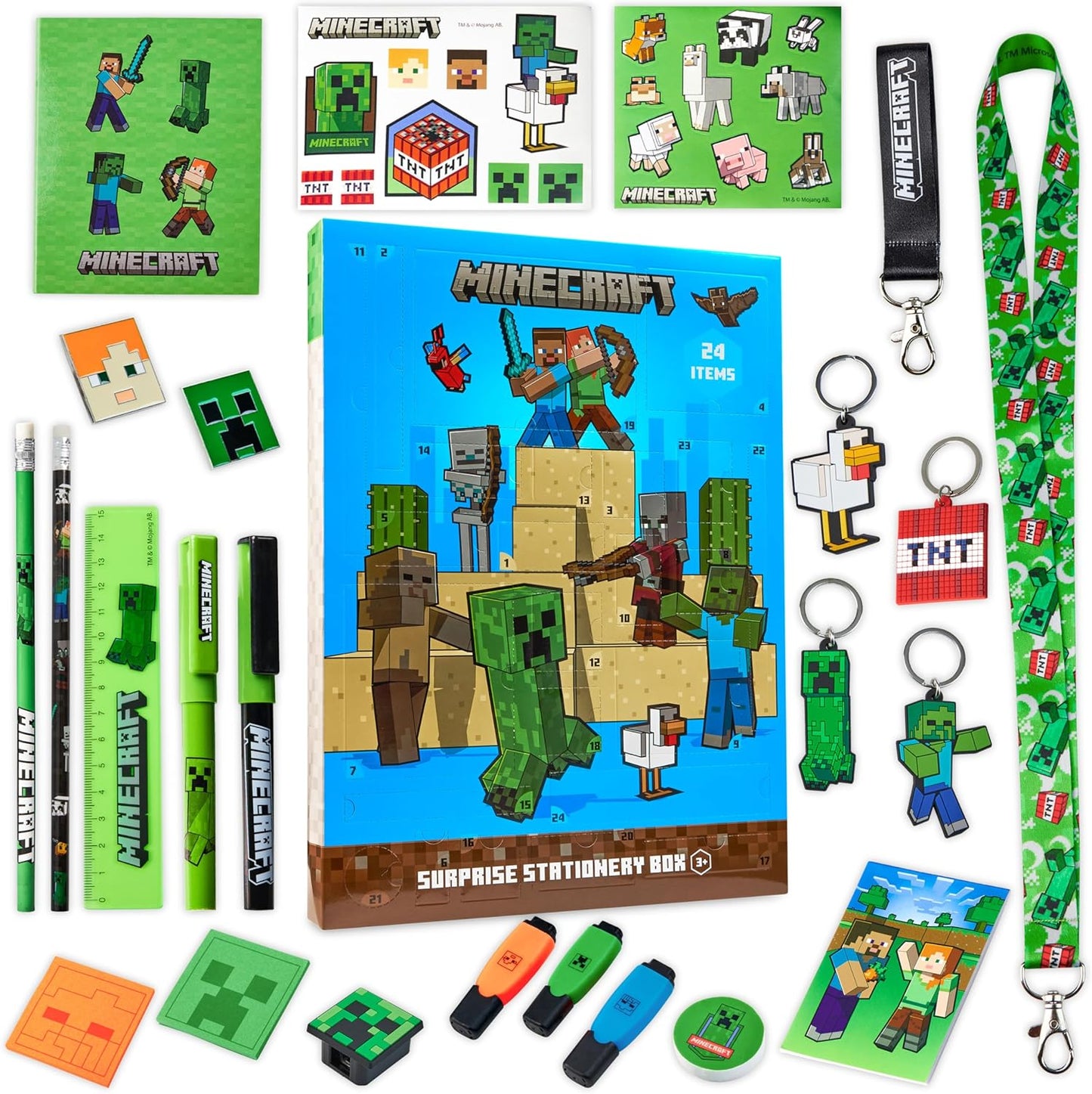 Minecraft Adventskalender, Blau/Grün
