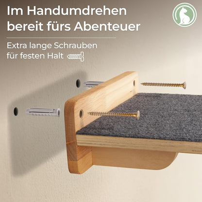 5-teiliges Kletterwand Katzen-Set, 5er-Set - Naturbeige