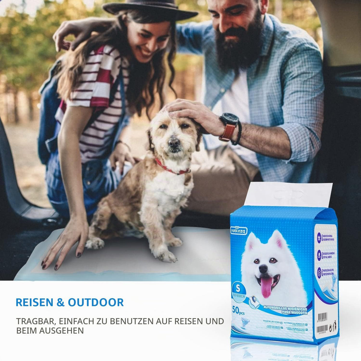 50er-Pack Trainingsunterlagen für Hunde, 60 x 40 cm Wei?