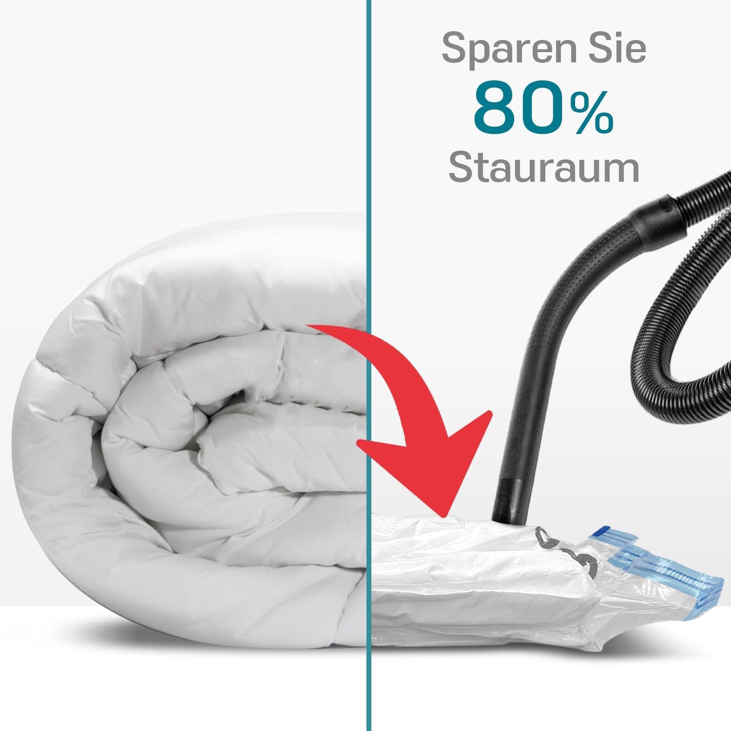 Vakuumbeutel-Set für Kleidung (12 Stück), 12 Stück (4XL + 4L + 4S)
