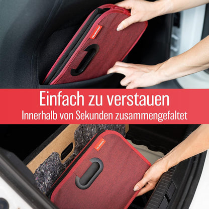 Faltbare Kofferraumtasche mit Anti-Rutsch-Klett, Rot