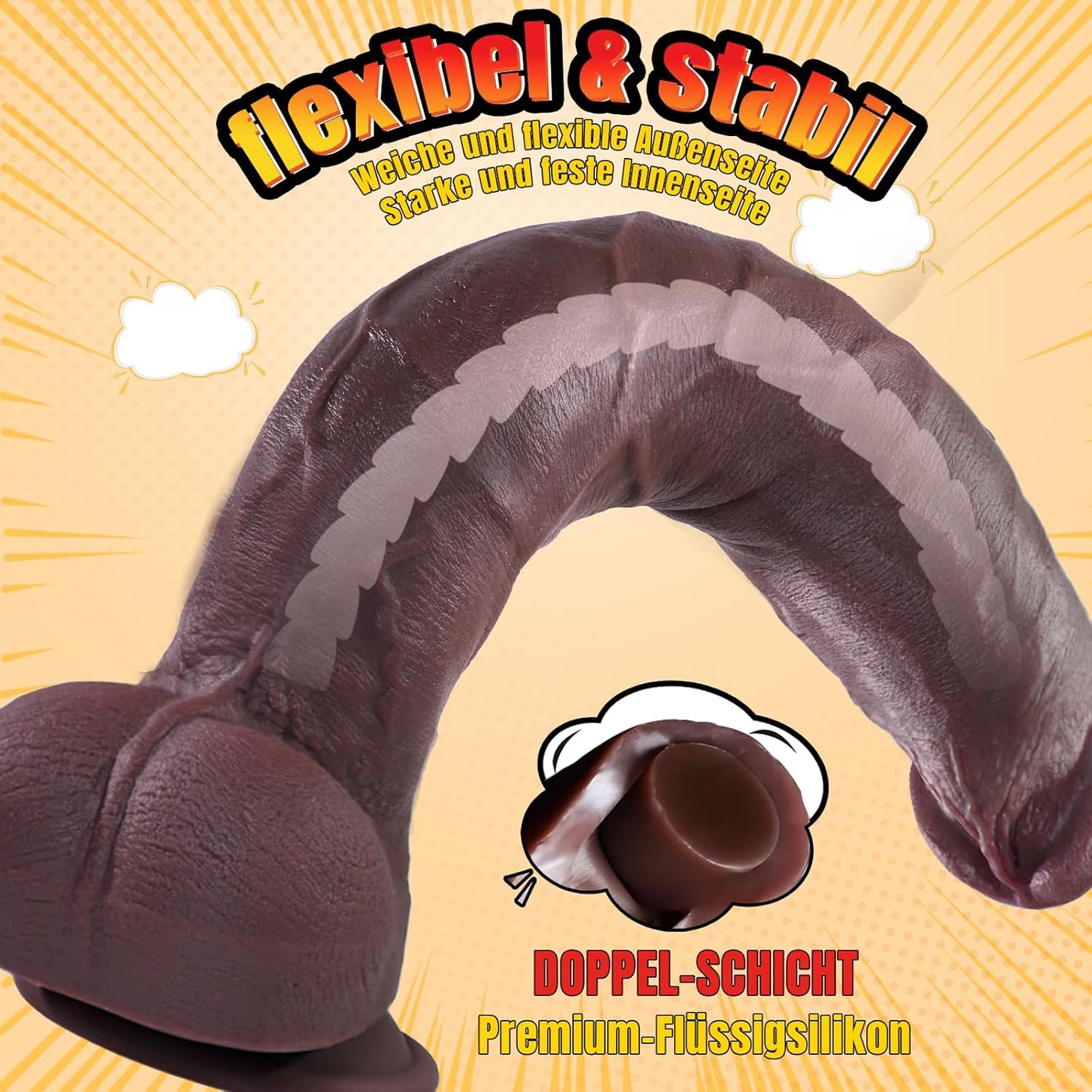 Dicker XXL Dildo mit Saugnapf