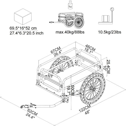 Klappbarer Fahrrad-Lastenanhänger