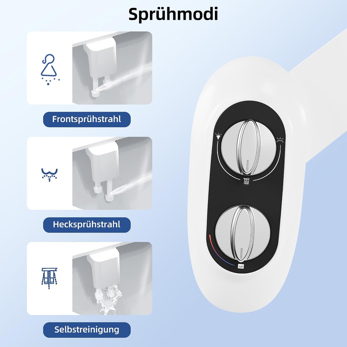Ultra-Slim Bidet-Aufsatz mit Selbstreinigung, Hot & Cold Bidet