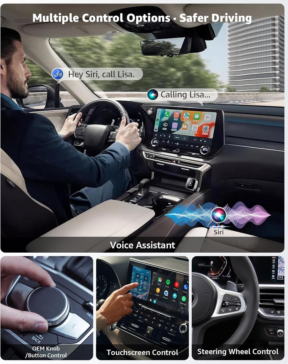 Wireless CarPlay & Android Auto Adapter, Schwarz