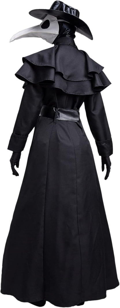 Mittelalter Steampunk Pest-Doktor, XL Schwarz