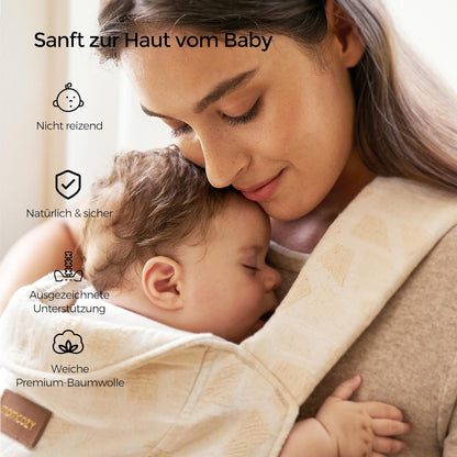 Ergonomische Babytrage mit Nackenstütze, Grau