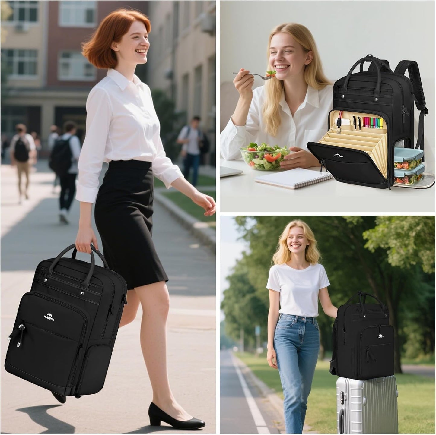 Rucksack mit Kühlfach und Laptopfach, Schwarz