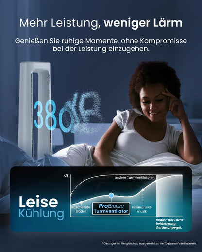 OmniAir Turmventilator mit Luftreiniger, Ohne App / Weiss